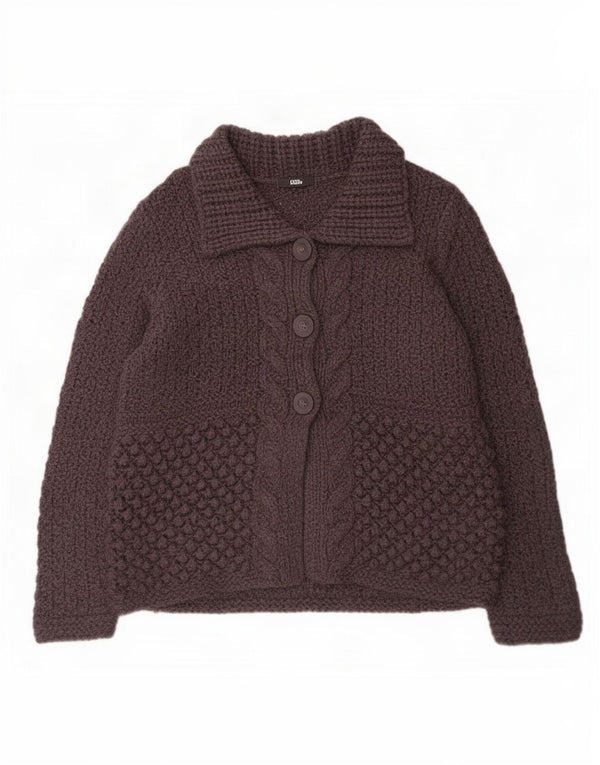 Marks & Spencer Dame Cardigan Sweater UK 16 Large Grå Akryl