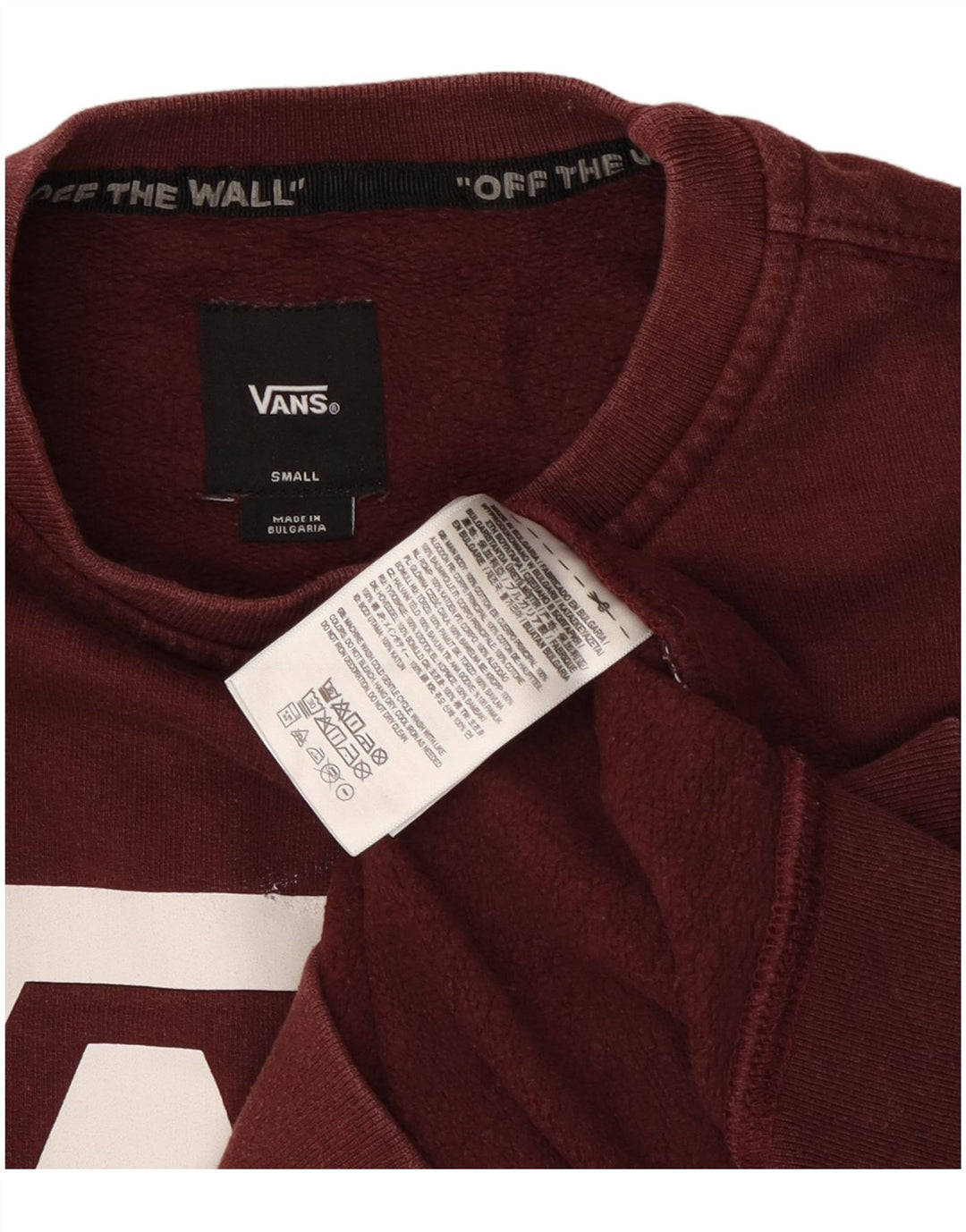 Vans Herre Grafisk Sweatshirt Jumper Lille Bourgogne Bomuld