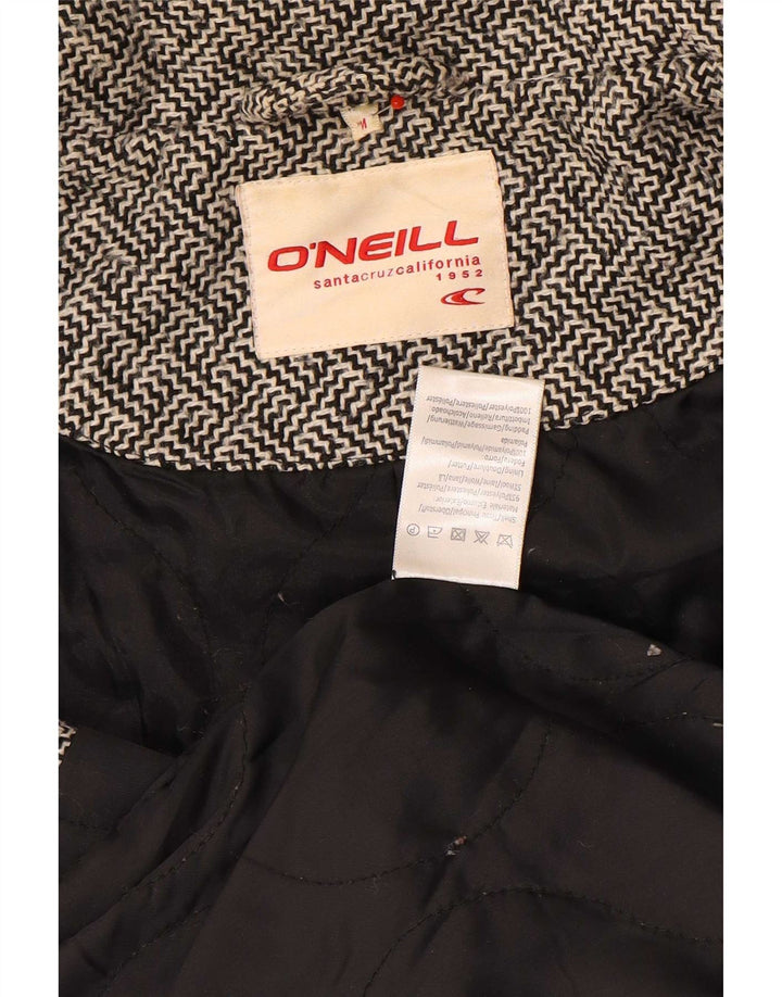 O'Neill Womens Pea Coat UK 12 Medium Grey Geometrisk Polyester