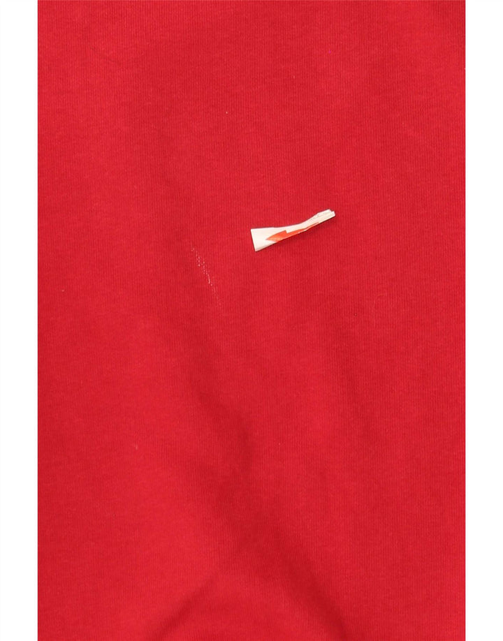 Champion Womens Crop Graphic Sweatshirt Jumper UK 14 Medium Red Bomuld