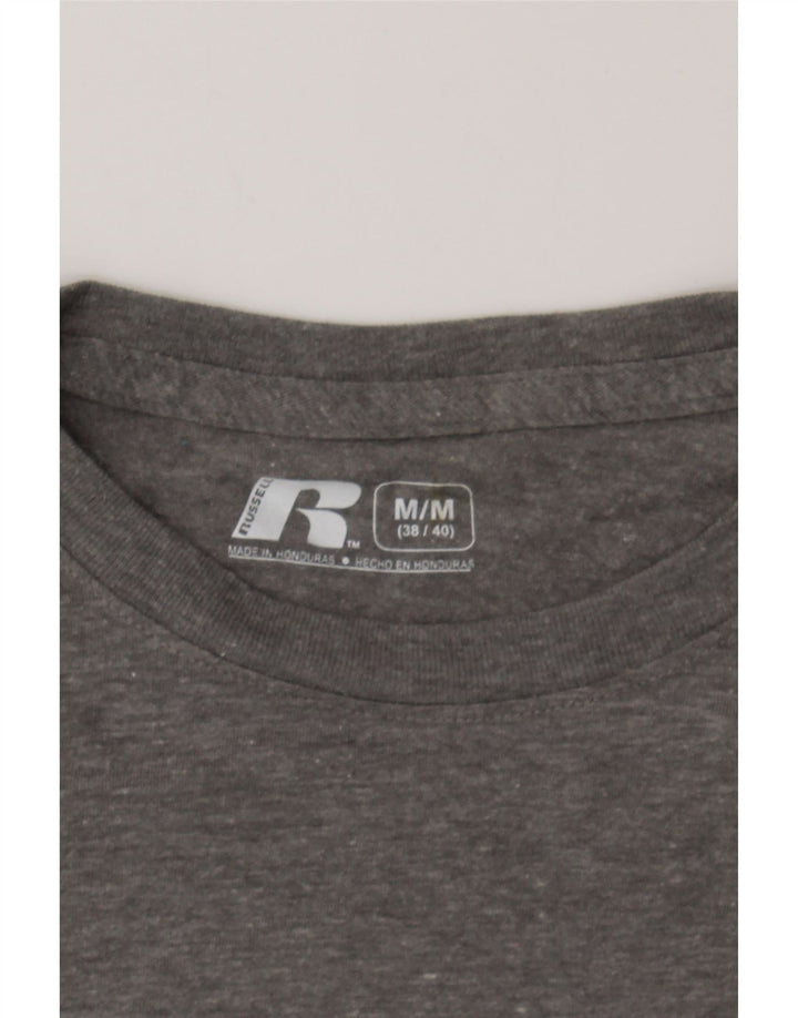 RUSSELL ATHLETIC Mens Graphic T-Shirt Top UK 38/40 Medium Grey Vintage Russell Athletic and Second-Hand Russell Athletic from Messina Hembry 