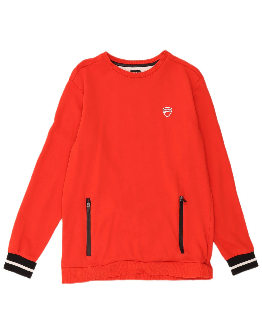 DUCATI Boys Graphic Sweatshirt Jumper 15-16 Years 2XL Red Colourblock