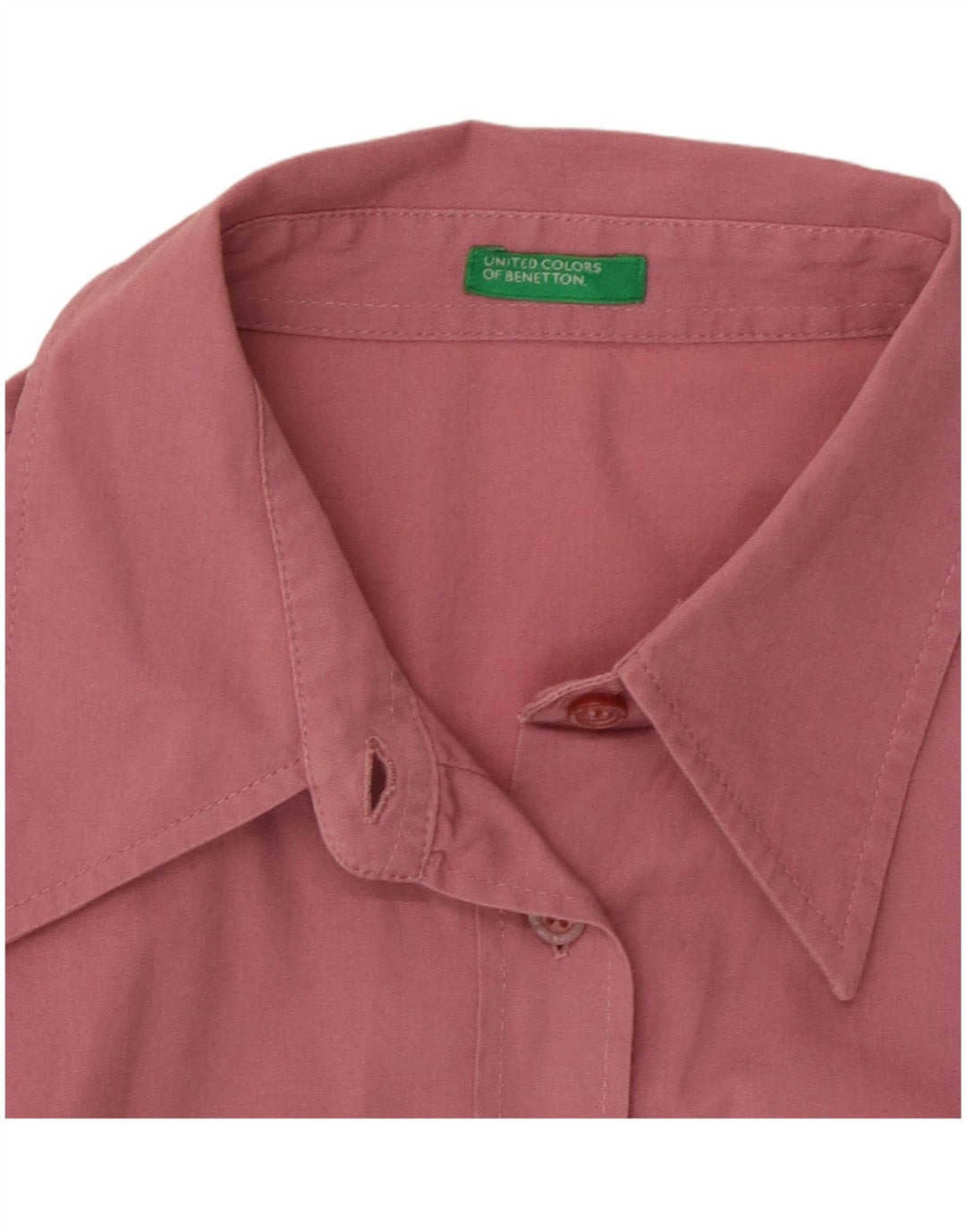 BENETTON Womens Crop Shirt UK 12 Medium Pink
