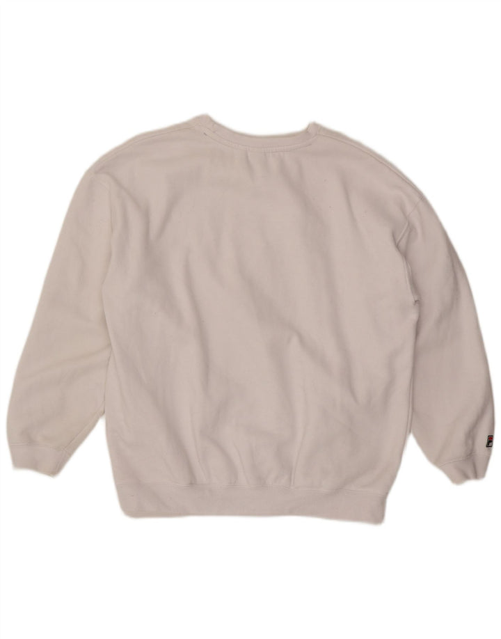 Fila Herre Grafisk Sweatshirt Jumper Stor Hvid Bomuld
