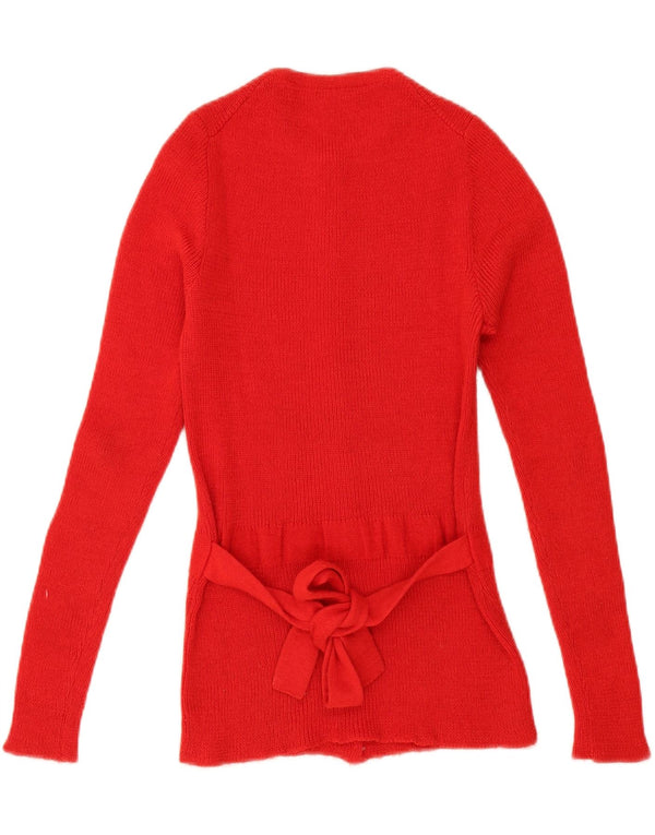 Vintage dame cardigan sweater UK 12 Medium Red