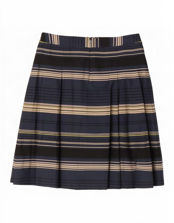 Monsoon Dame A-Line nederdel UK 14 Large W34 Navyblå stribet bomuld