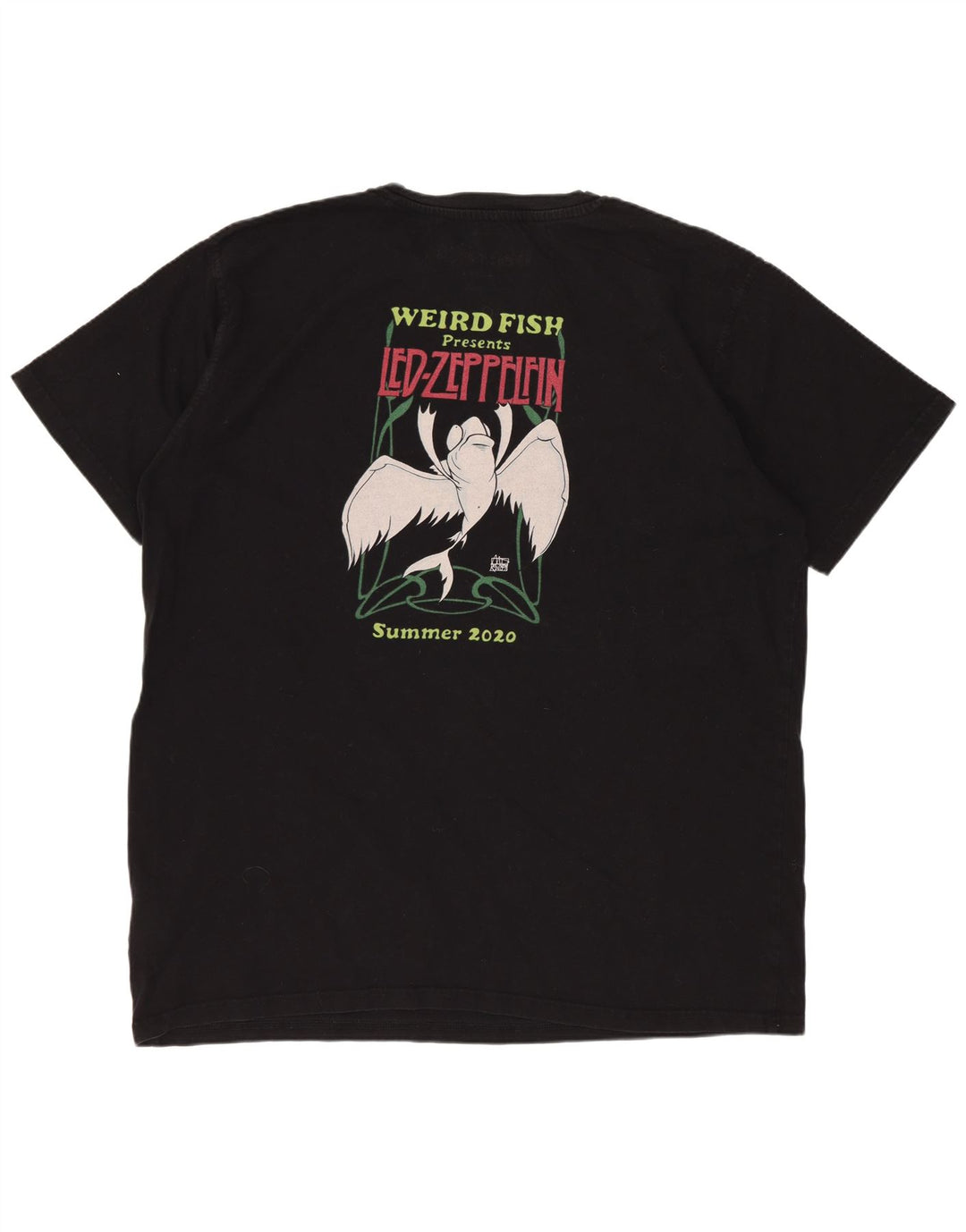 WEIRD FISH Herre grafisk T-shirt top XL sort bomuld