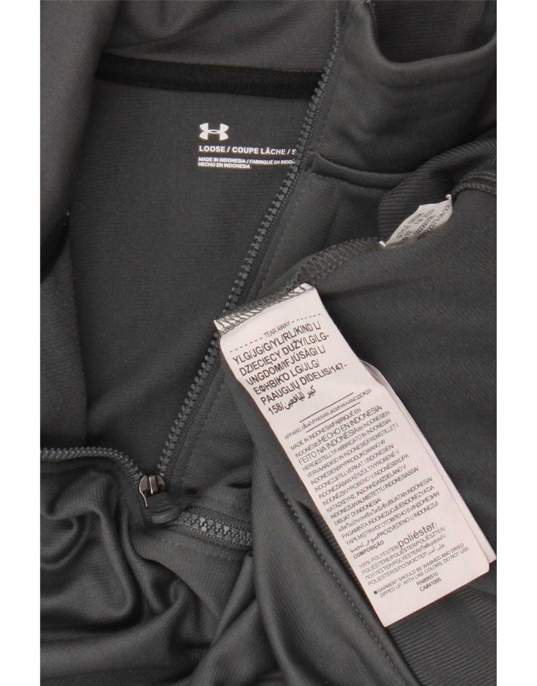 Under Armour drenge træningsdragt topjakke 11-12 år stor grå polyester
