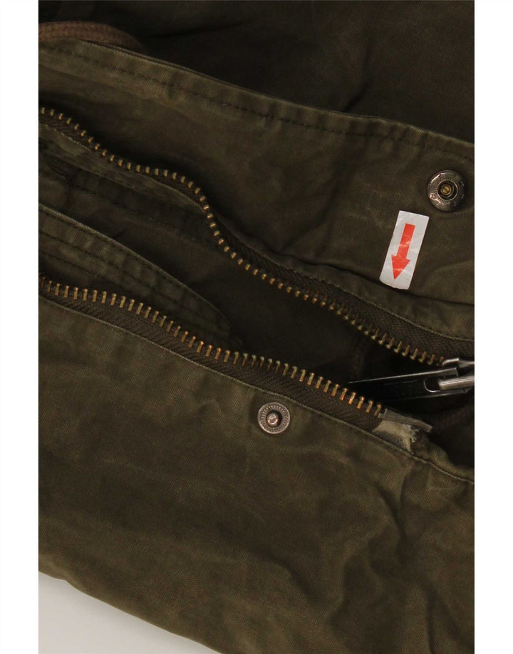 Bomboogie Herre Hooded Parka Jacket UK 42 XL Khaki Cotton