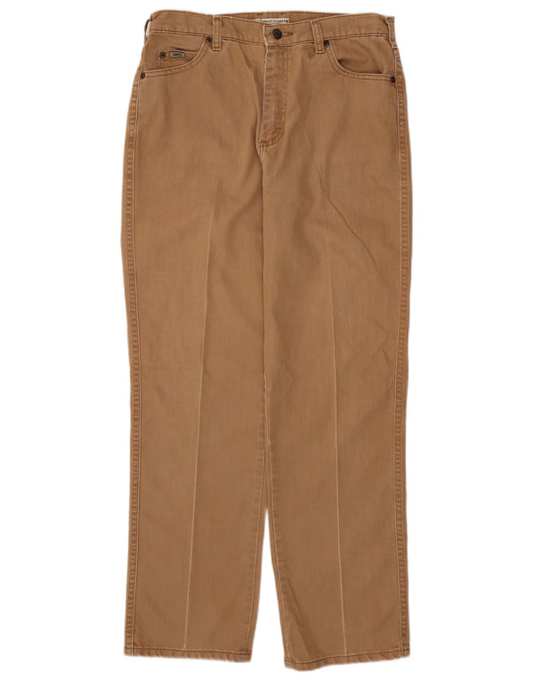 LEE Dame Relaxed Fit Straight Jeans US 10 Large W30 L31 Beige Bomuld