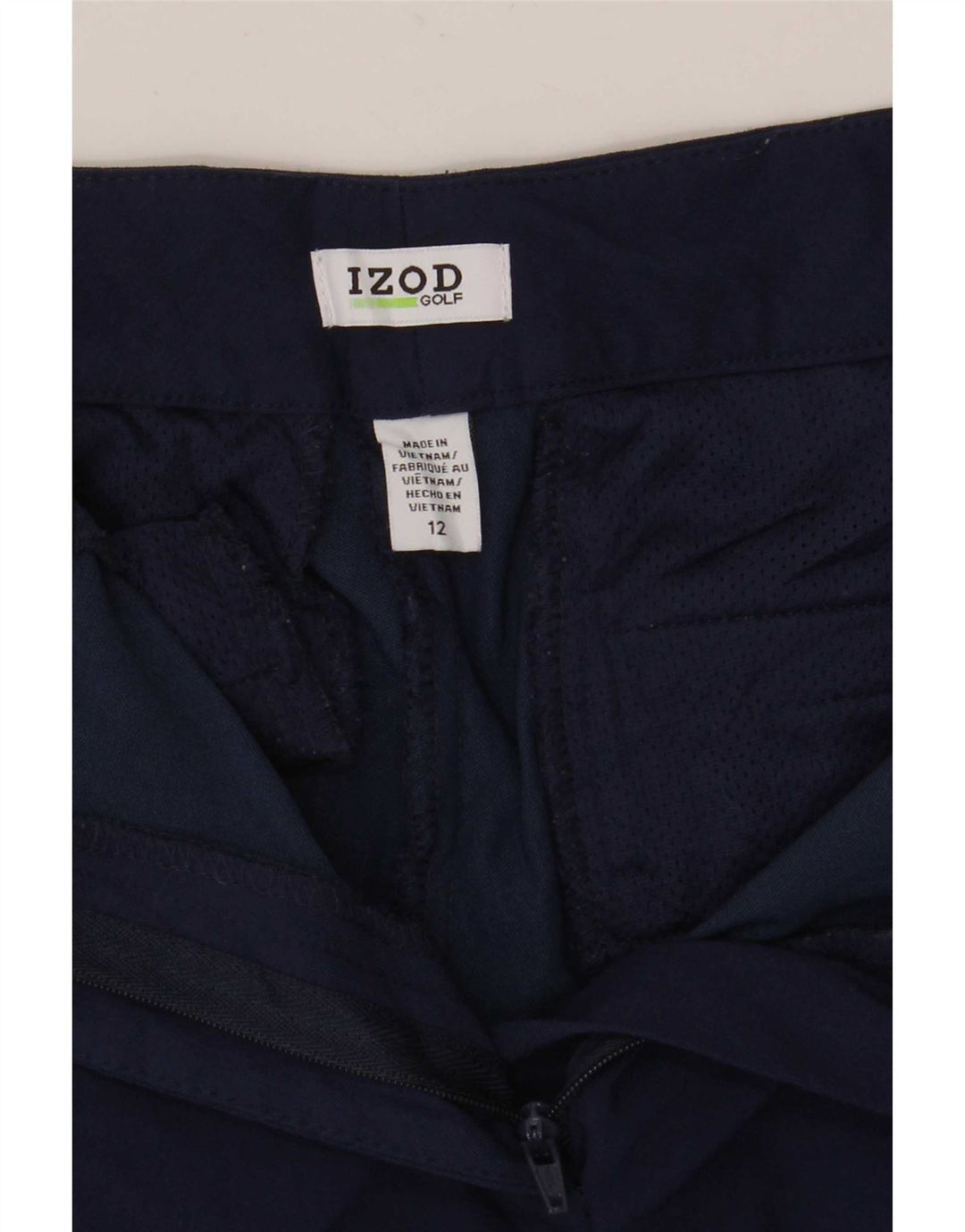 Izod Chino Shorts til kvinder US 12 Large W34 Navy Blue Rayon