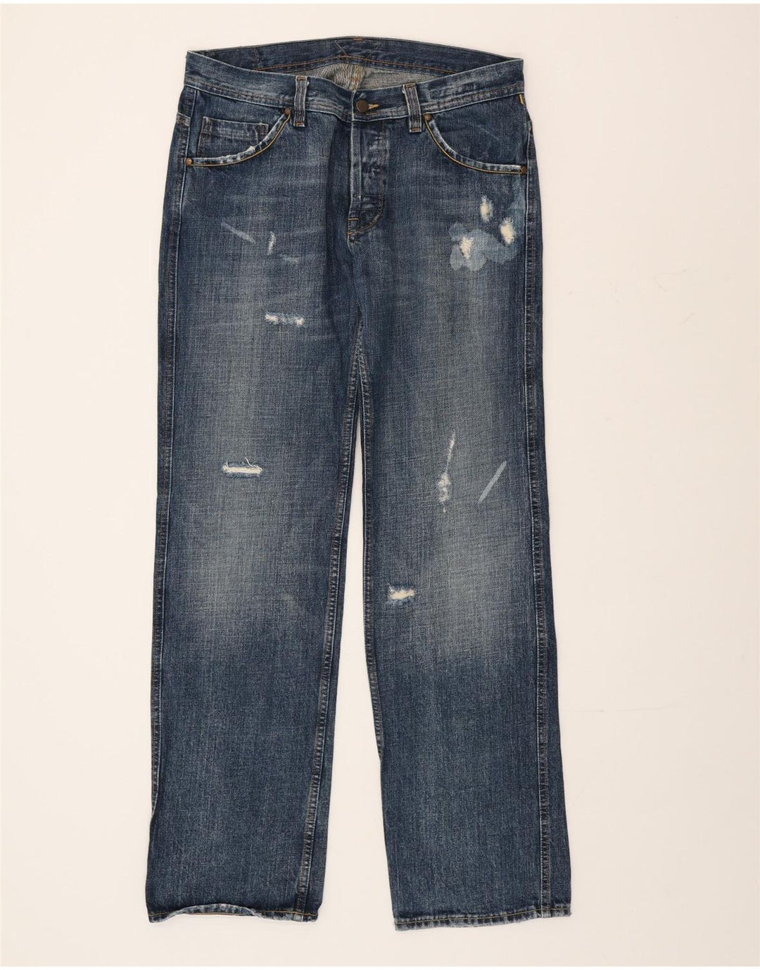 Meltin' Pot Herre Distressed Straight Jeans W31 L34 Blå Bomuld