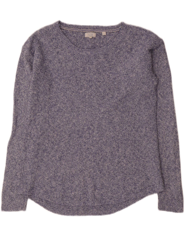 Fat Face Dame Oversized Boat Neck Jumper Sweater UK 10 Small Blue Cotton