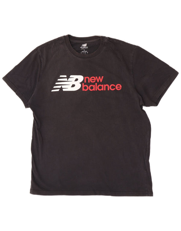 New Balance Mens Graphic T-Shirt Top Large Black