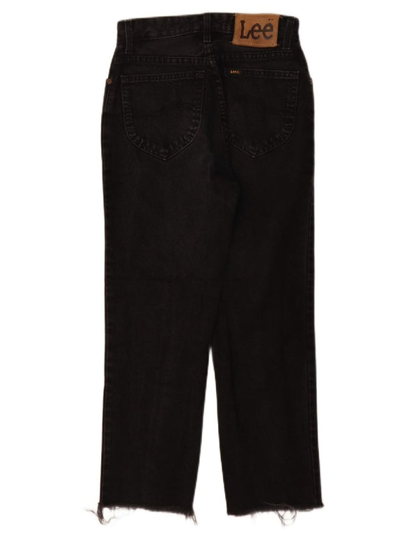 Lee Womens Crop højtaljede jeans W28 L26 sort bomuld
