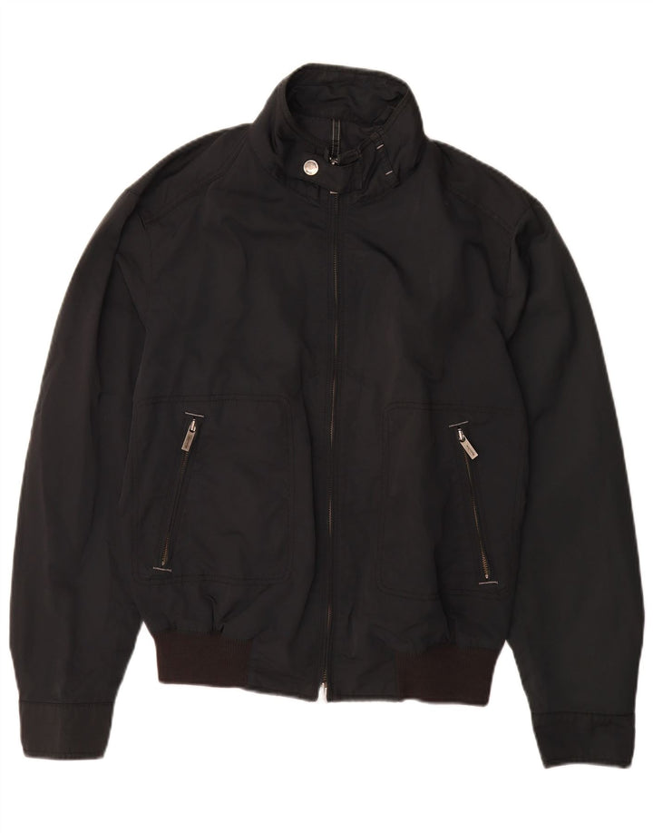 Massimo Dutti Herre Bomber Jacket UK 40 Large Black Polyacrylic
