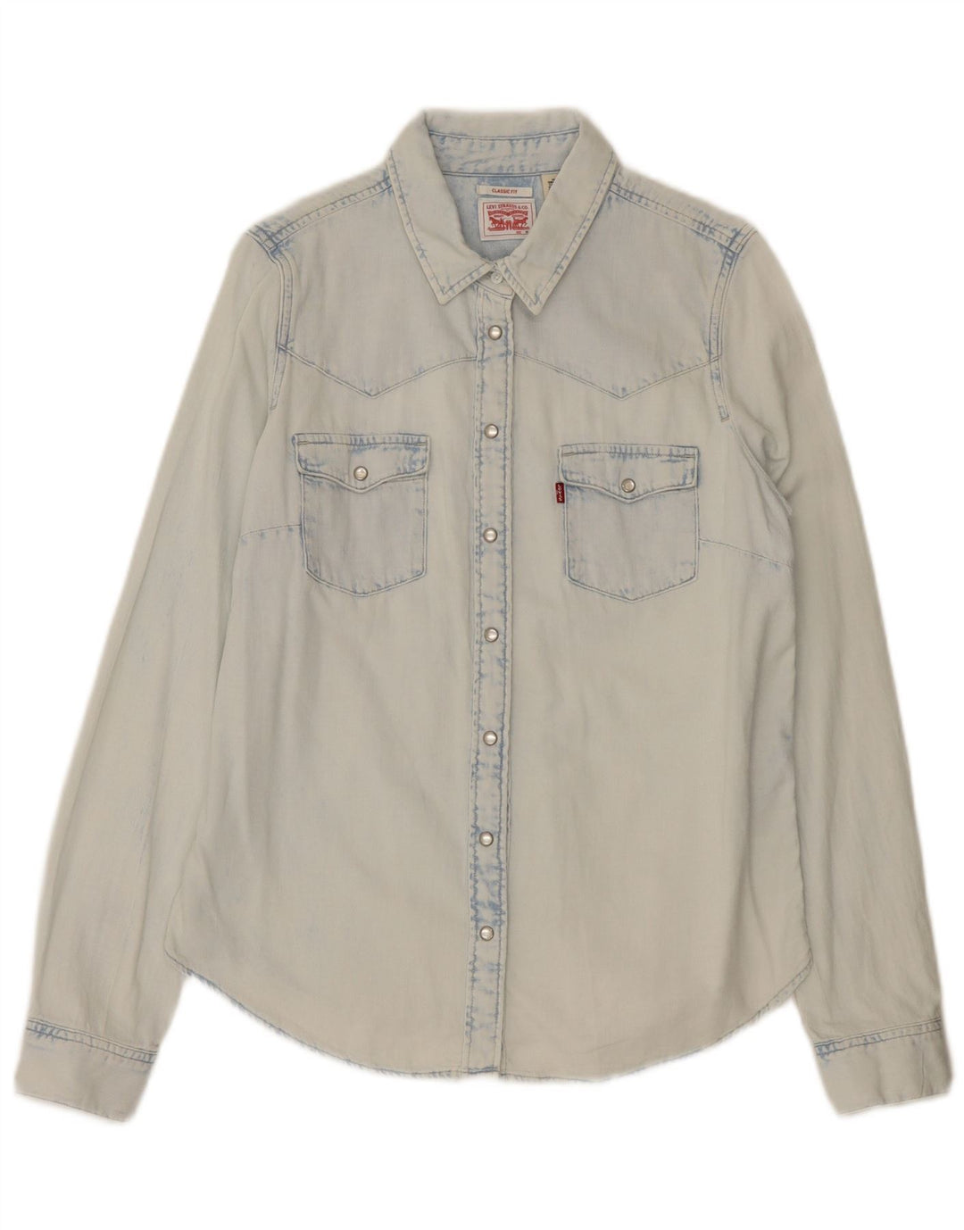 Levi's Dame denimskjorte i klassisk pasform UK 14 Medium Blue Cotton
