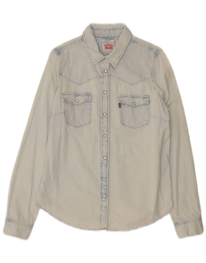 Levi's Dame denimskjorte i klassisk pasform UK 14 Medium Blue Cotton