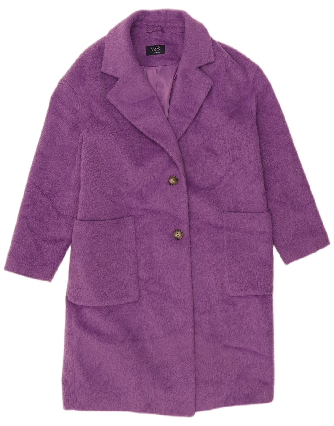 Marks & Spencer Dameoverfrakke UK 14 Large Purple Polyester