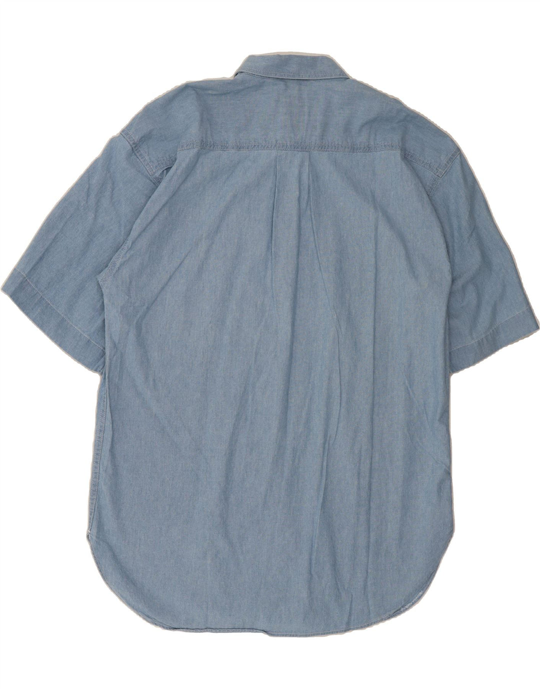 CASSUCI Mens Short Sleeve Shirt XL Blue Cotton Vintage Cassuci and Second-Hand Cassuci from Messina Hembry 