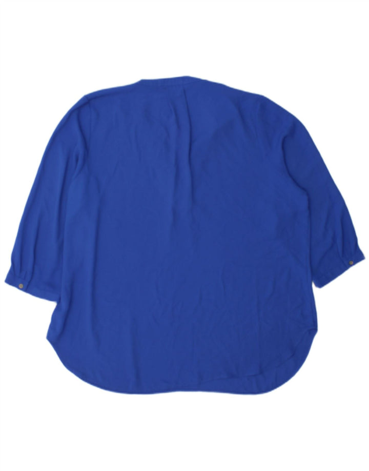 Marks & Spencer Dame 3/4-ærmet bluse Top UK 18 XL Blå Polyester