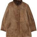 Vintage Herre Shearling Overfrakke UK 40 Large Brown Shearling