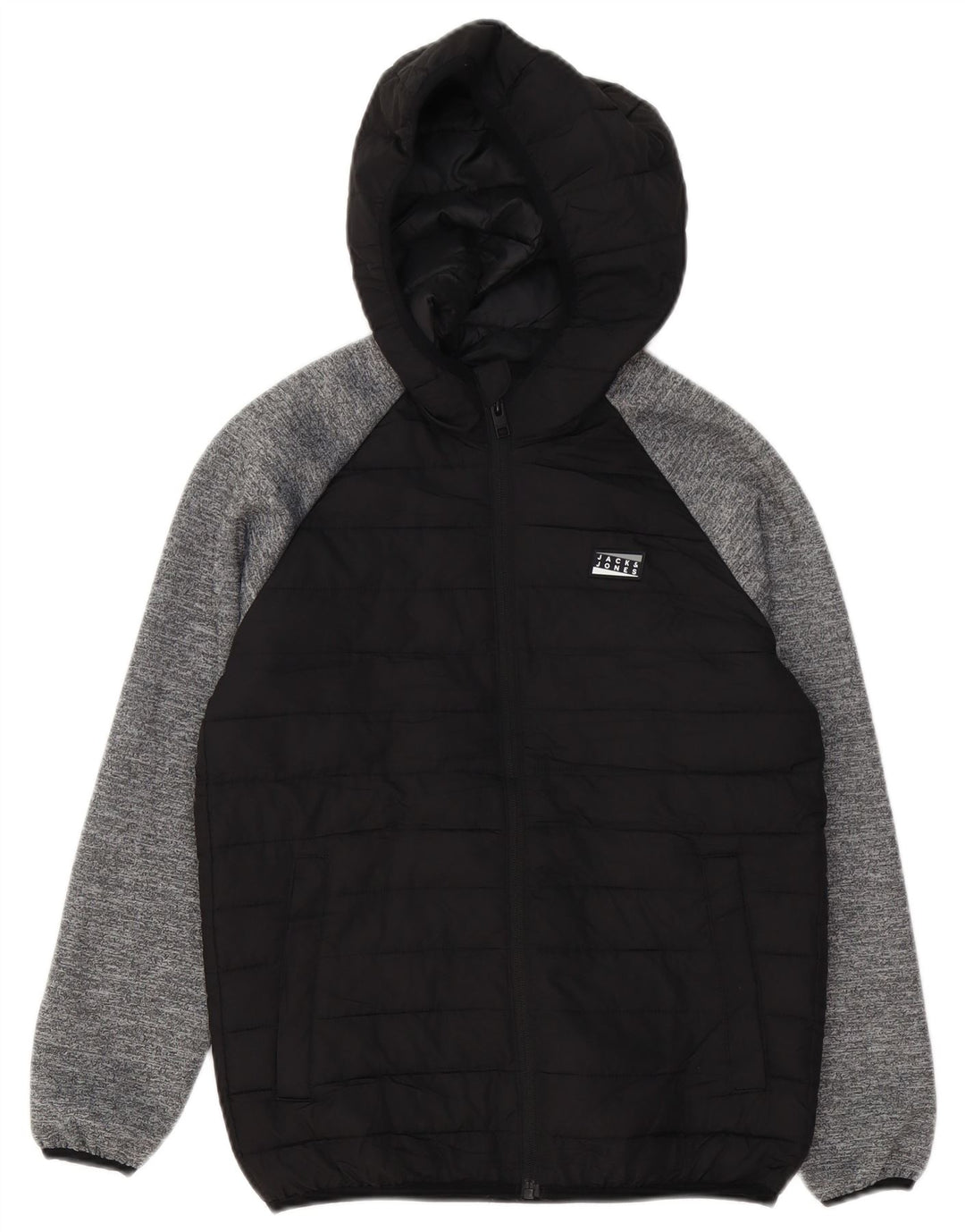 Jack & Jones Polstret hættejakke til drenge 11-12 år Sort Colourblock