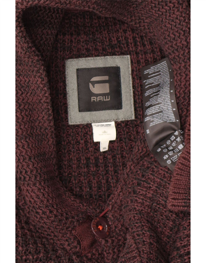 G-Star Herre Shawl Neck Jumper Sweater 2XL rødbrun bomuld