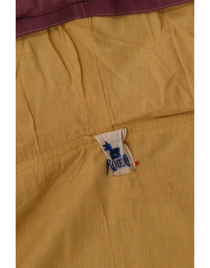 Rodeo Herre Loose Fit Graphic Bomber Jacket UK 38 Medium Yellow Colourblock