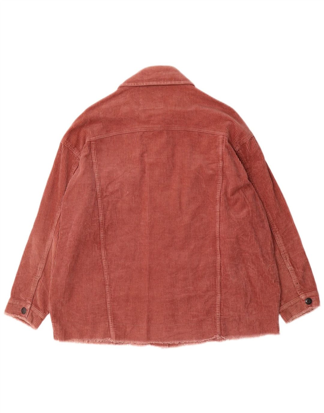 Zara Dame Oversized Corduroy Jacket UK 14 Medium Pink Bomuld