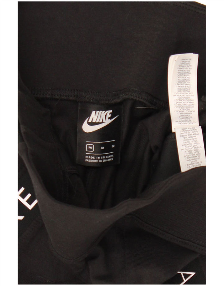 Nike Dame Grafiske Leggings UK 14 Medium Sort Bomuld