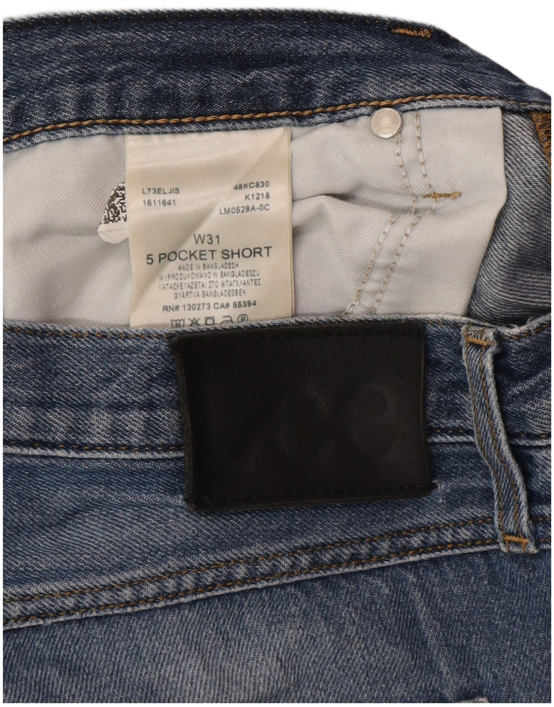 Lee Herre 5-lommers korte denimshorts W31 mellemblå bomuld
