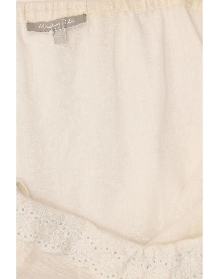 MASSIMO DUTTI Womens Playsuit UK 12 Medium  White Linen Vintage Massimo Dutti and Second-Hand Massimo Dutti from Messina Hembry 