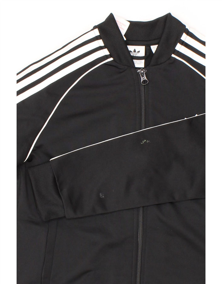 ADIDAS Girls Tracksuit Top Jacket 11-12 Years Black Polyester Vintage Adidas and Second-Hand Adidas from Messina Hembry 