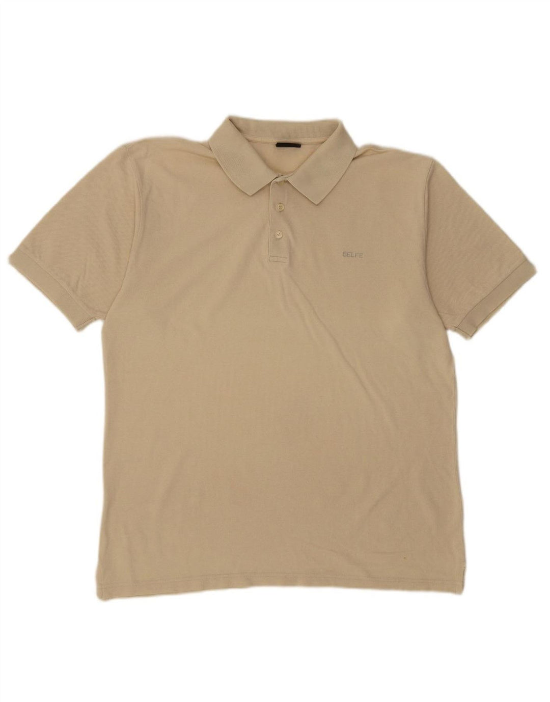 BELFE Mens Polo Shirt Large Beige