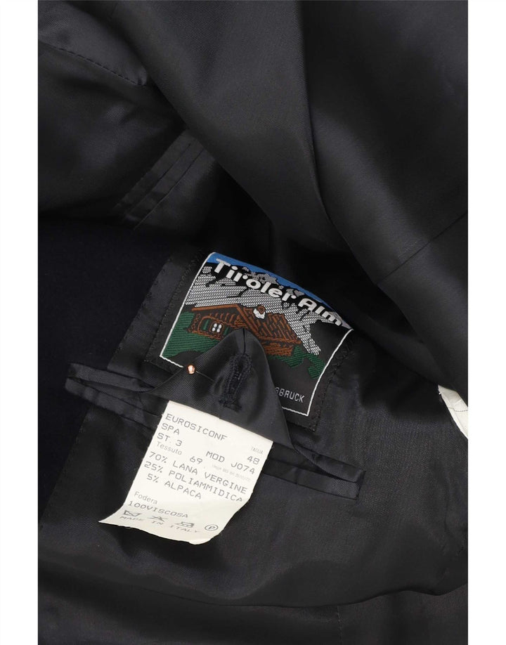 Vintage Herre 2-knaps blazerjakke IT 48 Medium Navyblå Virgin Wool
