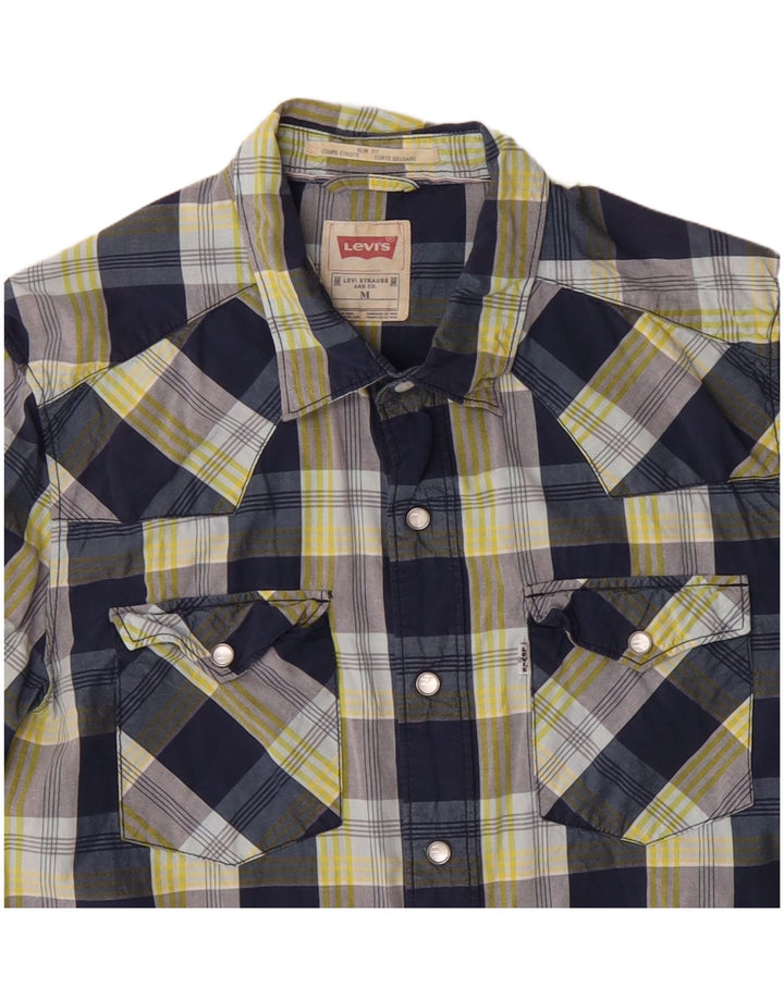LEVI'S Herre Slim Fit skjorte Medium marineblå ternet bomuld