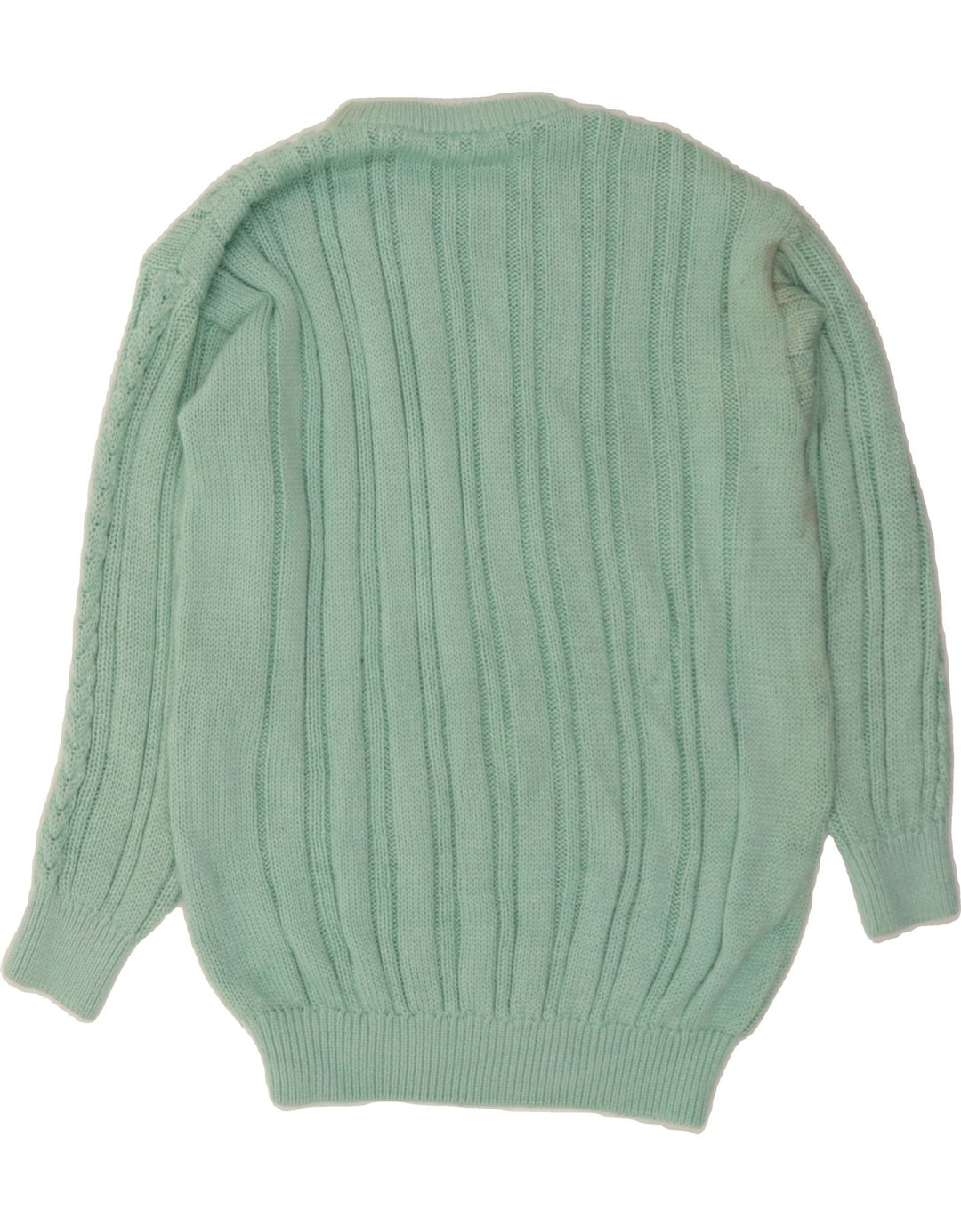 TREND Womens Oversized Crew Neck Jumper Sweater EU 42 Large Turquoise Vintage Trend and Second-Hand Trend from Messina Hembry 