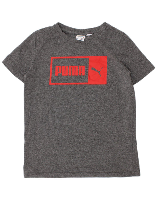 Puma Boys Grafisk T-Shirt Top 7-8 år Lille Grå