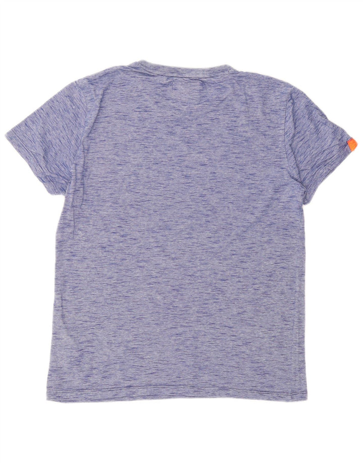 Superdry T-shirt top til mænd, stor blå flækket bomuld
