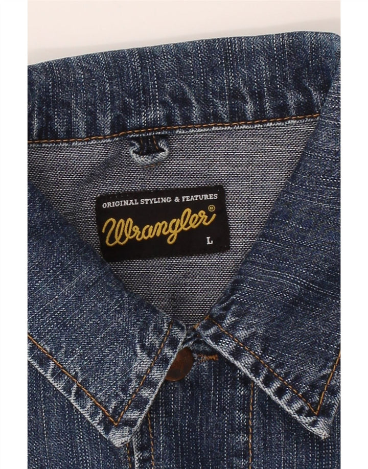 WRANGLER Womens Denim Jacket UK 16 Large Navy Blue Cotton Vintage Wrangler and Second-Hand Wrangler from Messina Hembry 