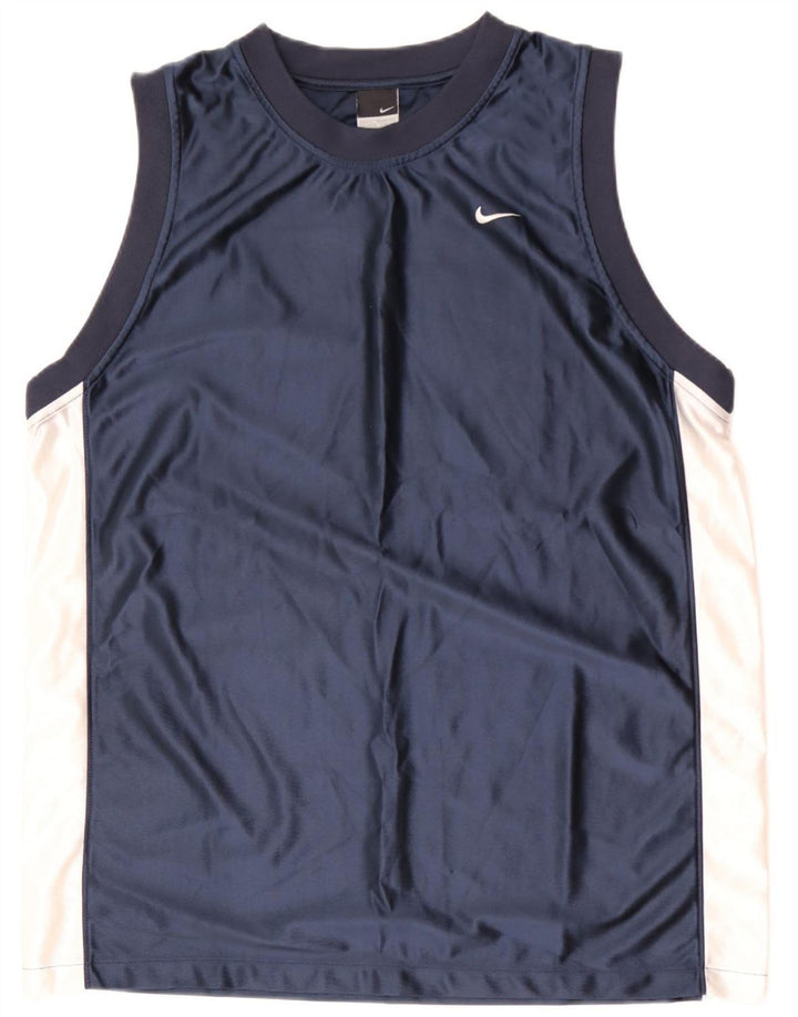 NIKE Herrevest Top UK 39/41 Medium Navy Blue Colourblock Polyester