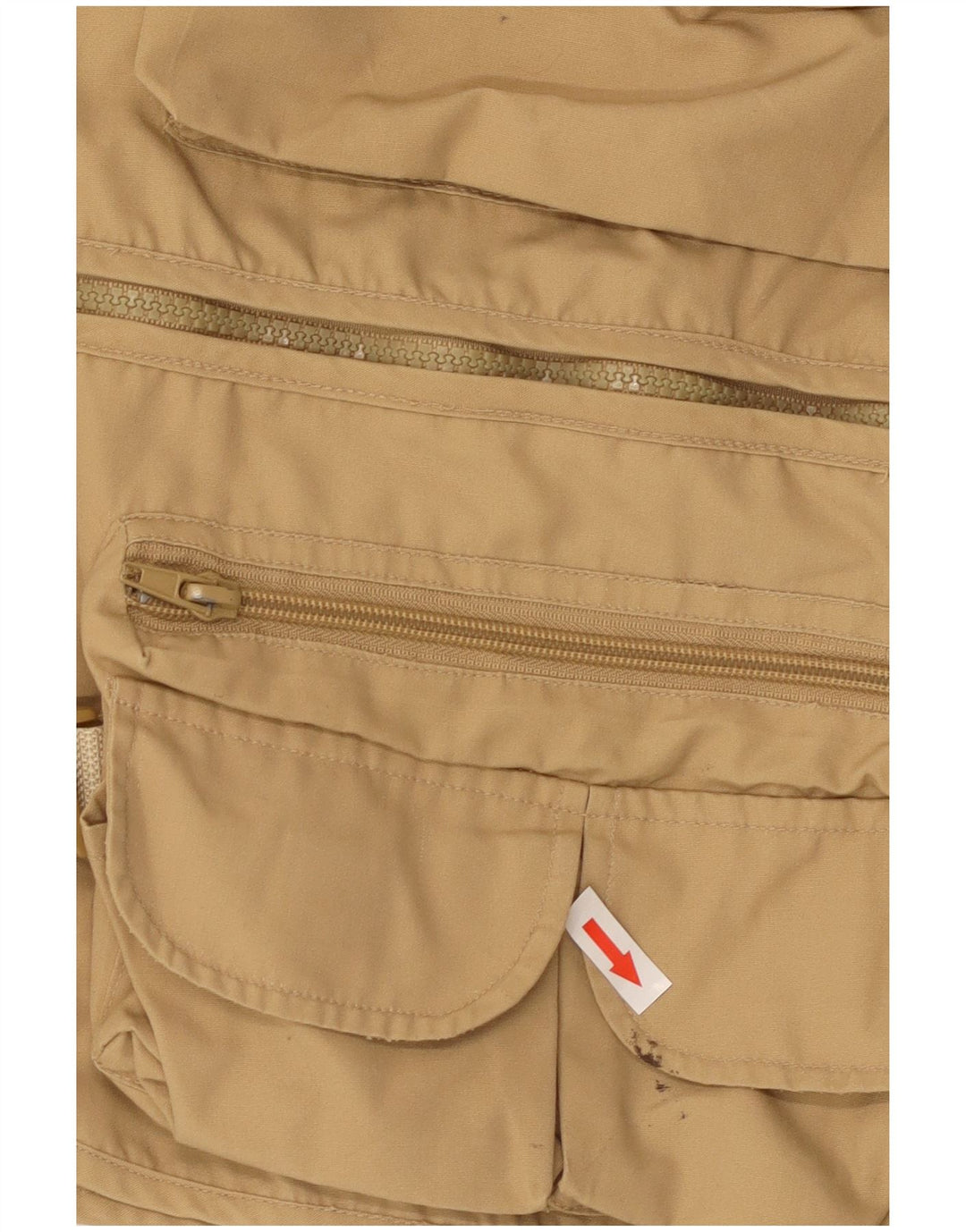 Vintage Herre Utility Gilet UK 40 Large Beige Cotton