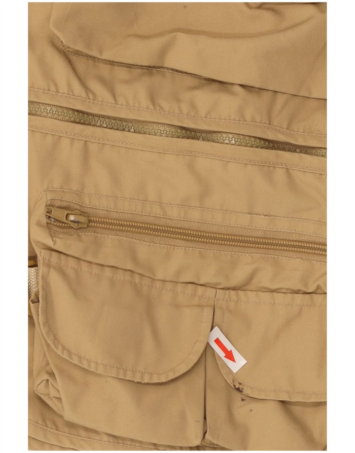 Vintage Herre Utility Gilet UK 40 Large Beige Cotton