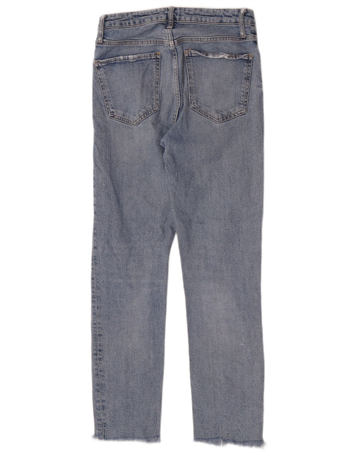 Zara Dame Straight Jeans EU 36 XS W26 L27 Blå