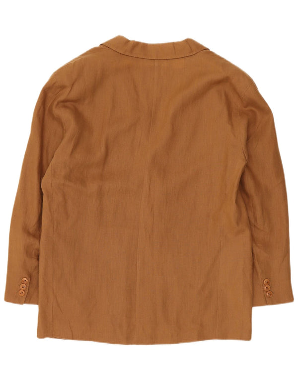 Max Mara Dame 1-knap blazerjakke UK 14 Stor brun hør