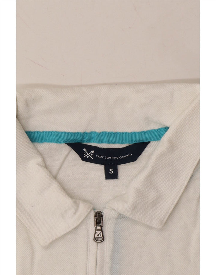 CREW CLOTHING Mens Polo Shirt Small White Striped Cotton Vintage Crew Clothing and Second-Hand Crew Clothing from Messina Hembry 
