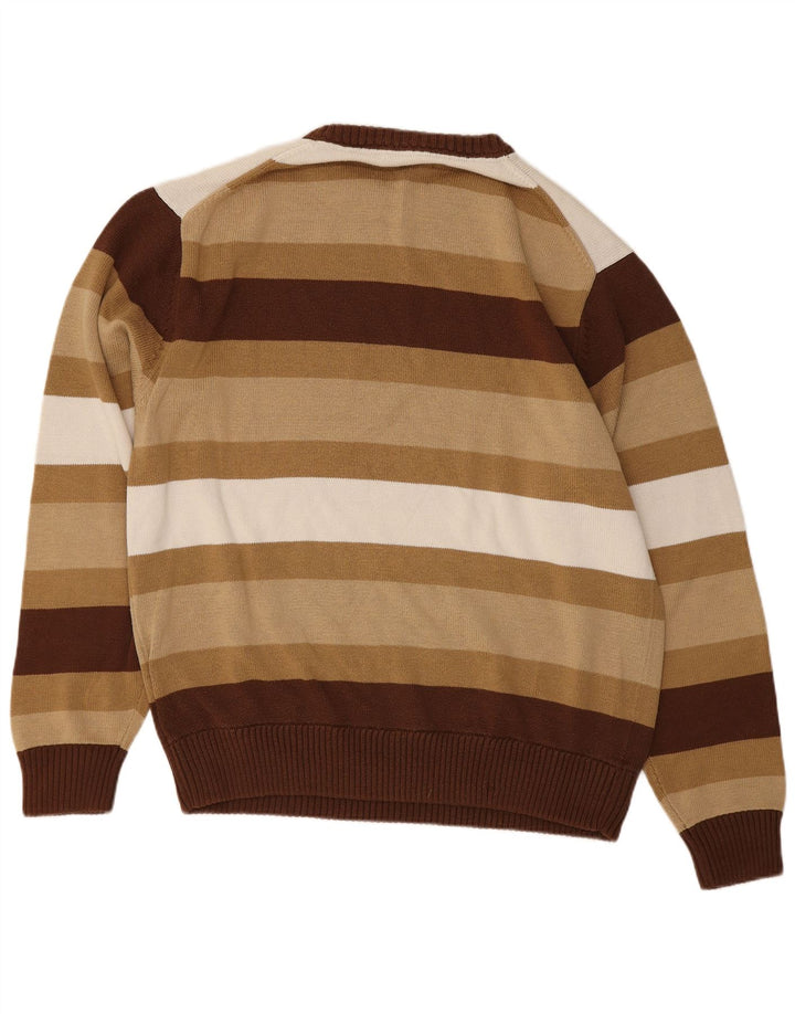 Ecko Unltd Herre Crew Neck Jumper Sweater Medium Brun Stribet Bomuld