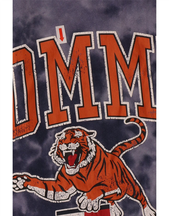 TOMMY HILFIGER Grafisk T-shirt top til mænd, stor blå slipsfarve bomuld