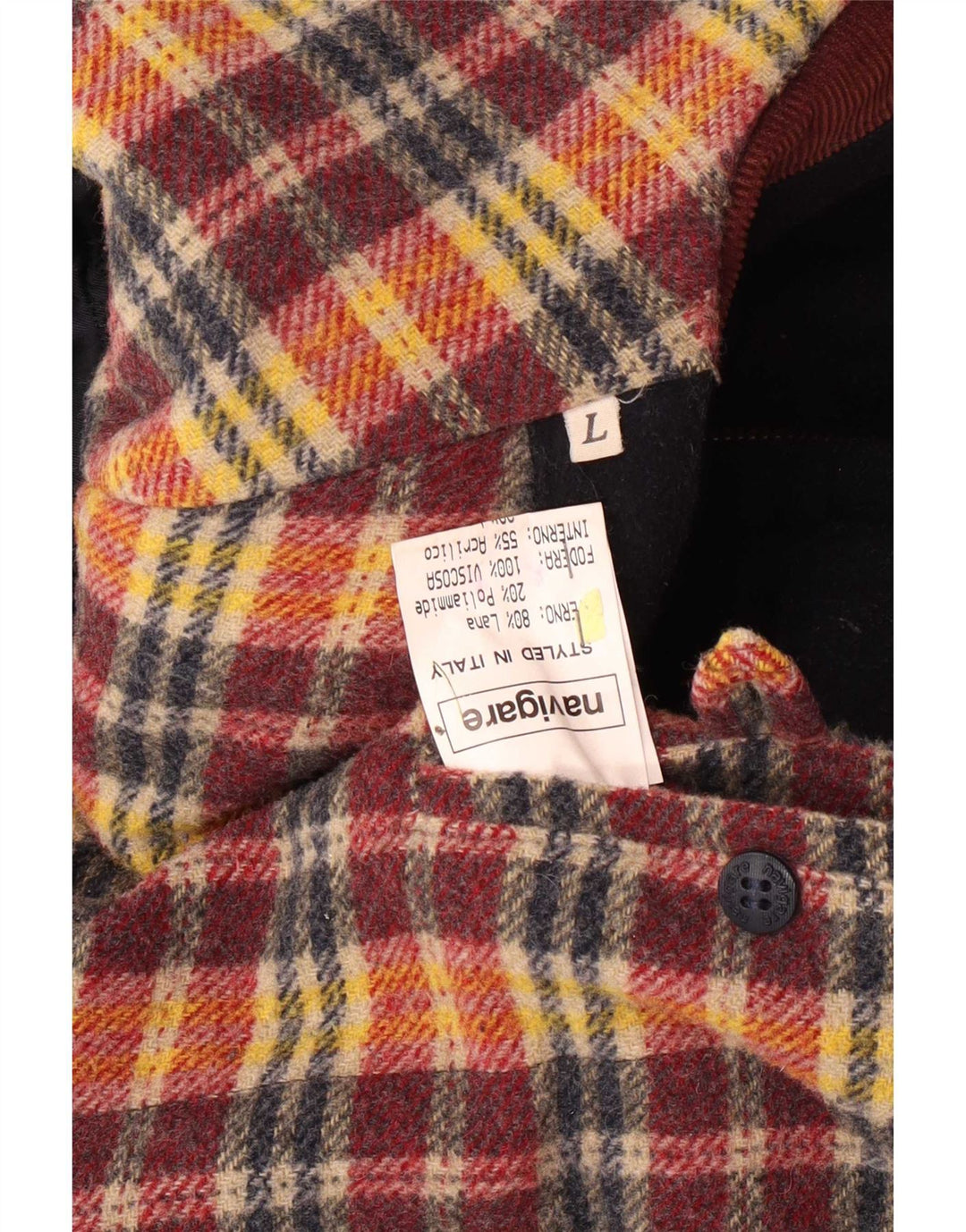 Navigare Herre Overfrakke UK 40 Large Navy Blue Wool
